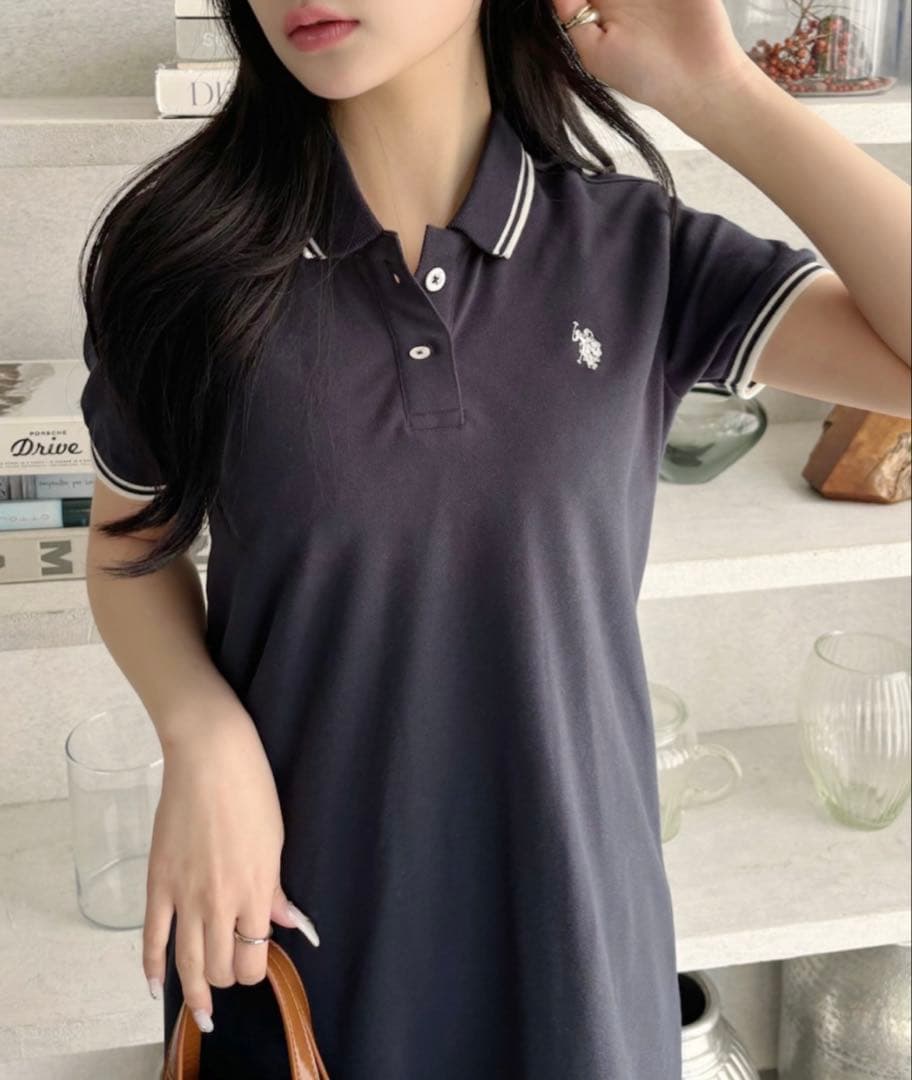 U.S. POLO ASSN ラインデザイン 鹿子 ポロワンピース ミニ丈　M — image 2