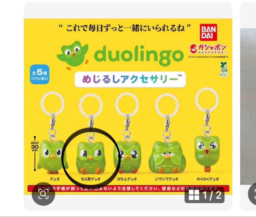 Duolingo めじるしアクセサリー チラ見デュオ ガチャガチャ カプセルトイ — image 3