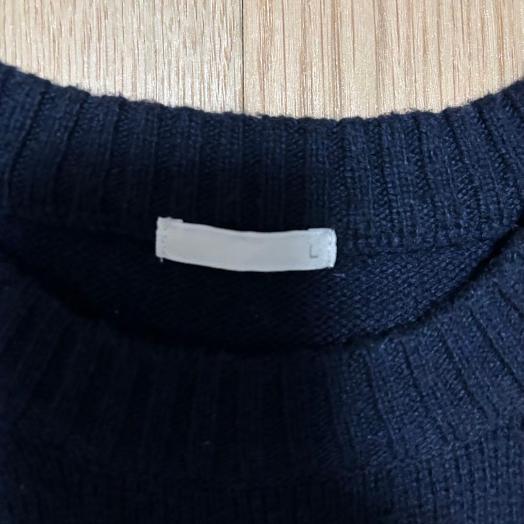 【SALE 美品 限定 傷汚れなし】GU ネイビー ニットセーター L — image 4