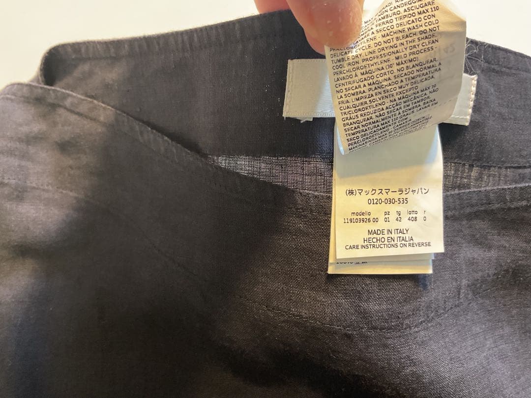 MaxMara 九分袖 リネン ブラウス ネイビー　42サイズ — image 4