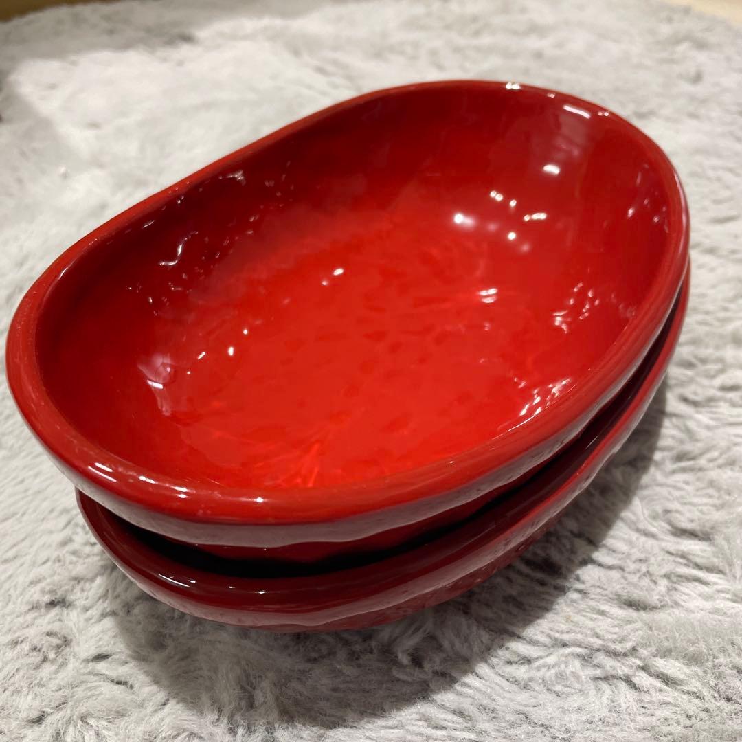 CERAMICHE REGINA M.STYLE 楕円皿 レッド 2枚 — image 4