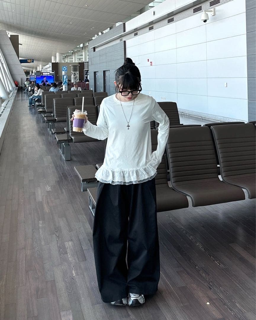 nugu レースティアードロングTシャツ — image 2