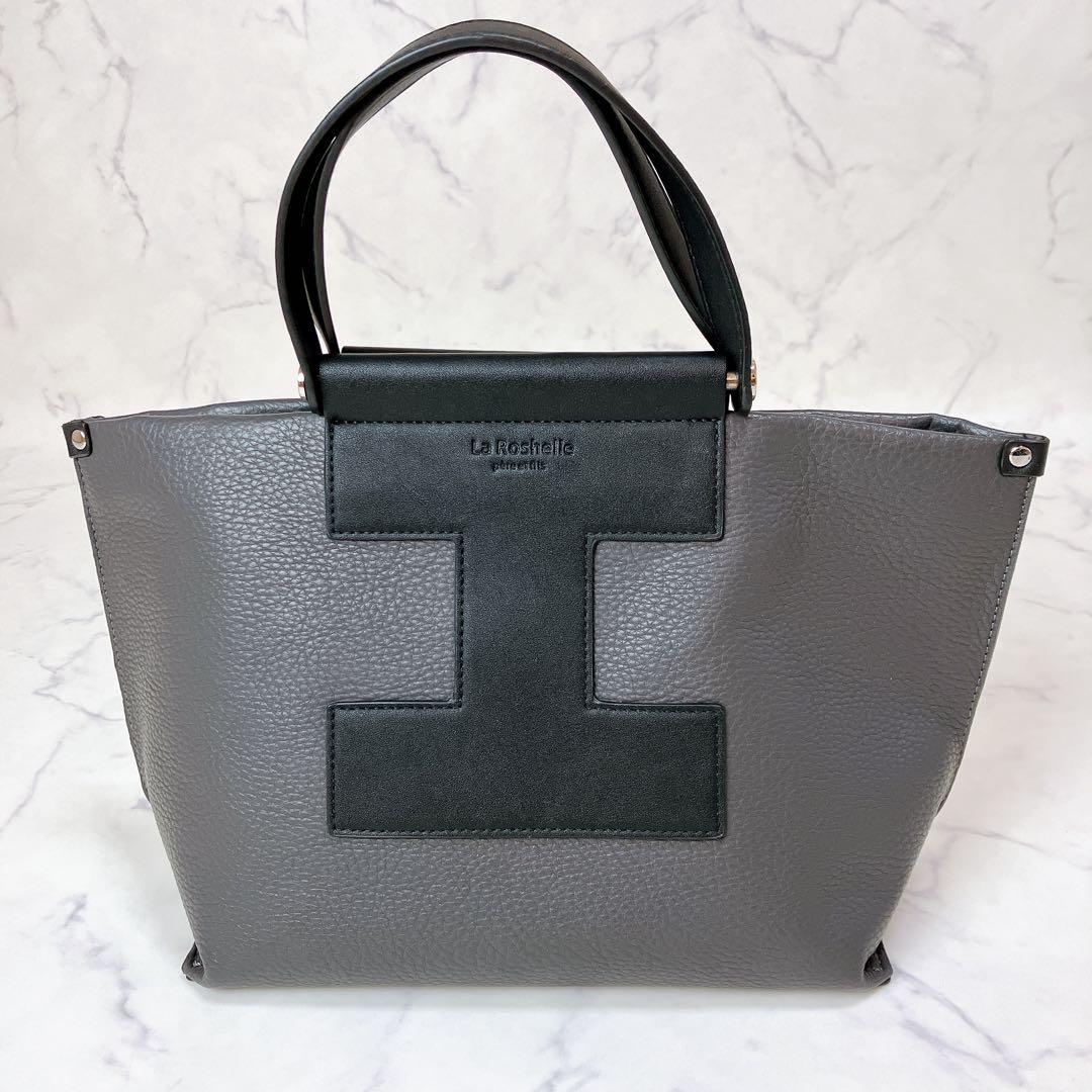 美品＊La Rochelle トートバッグ 2way グレー ブラック — image 5