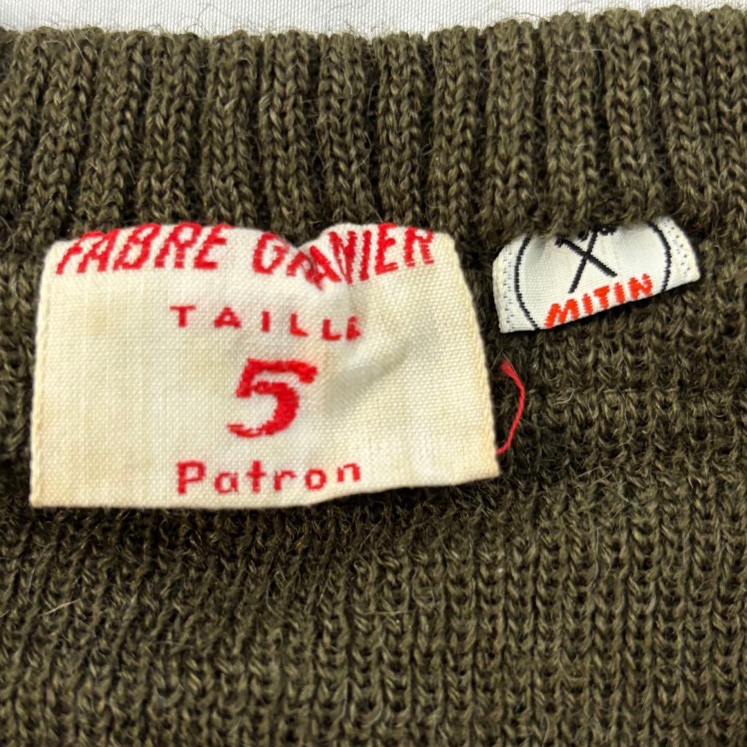 フランス軍　60's Vネックセーター　dead stock 実物　官給品　② — image 3
