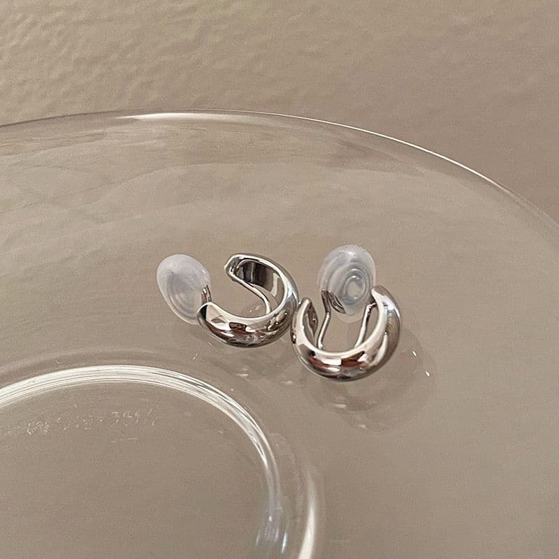 イヤリング　フープ　アクセサリー　結婚式　イヤーカフ シルバー om50 — image 3