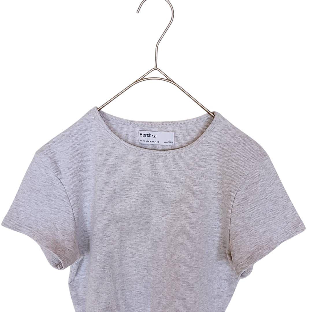 B268【Bershka】半袖 Tシャツ グレー M カジュアル ゆったり — image 4