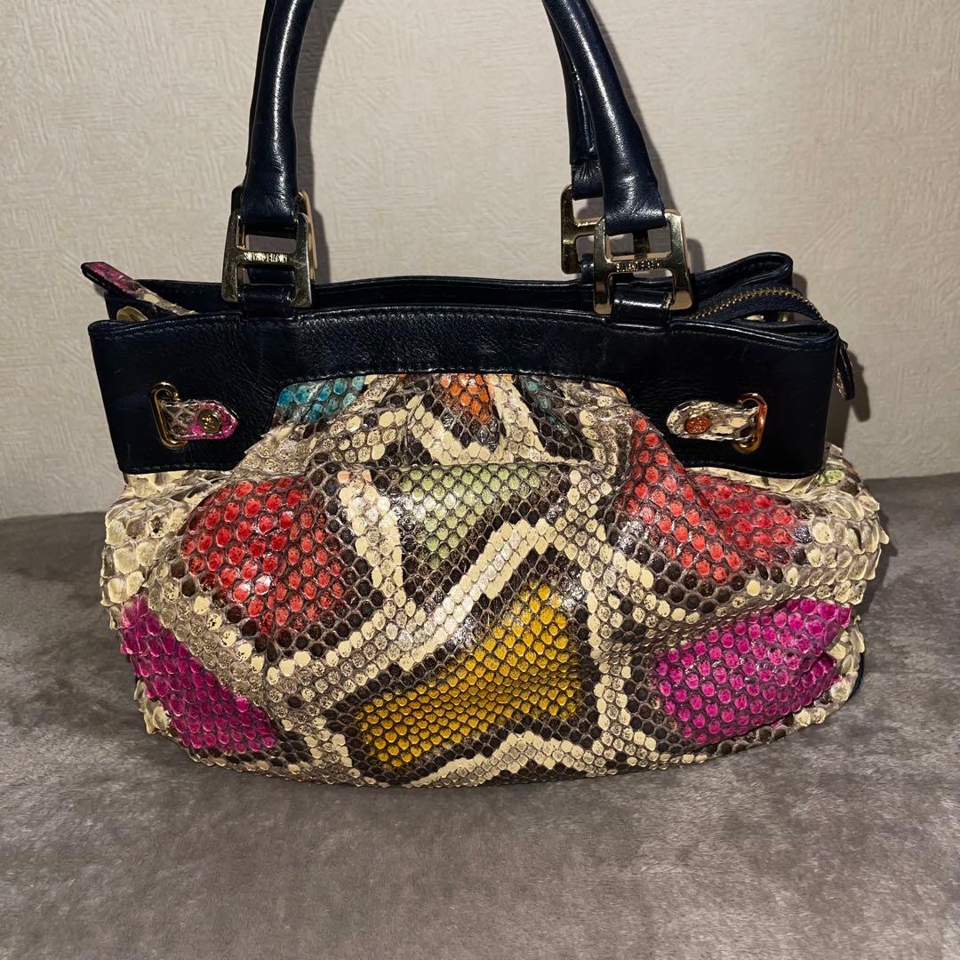 希少デザイン✨ SILVANO BIAGINI パイソン ハンドバッグ — image 2