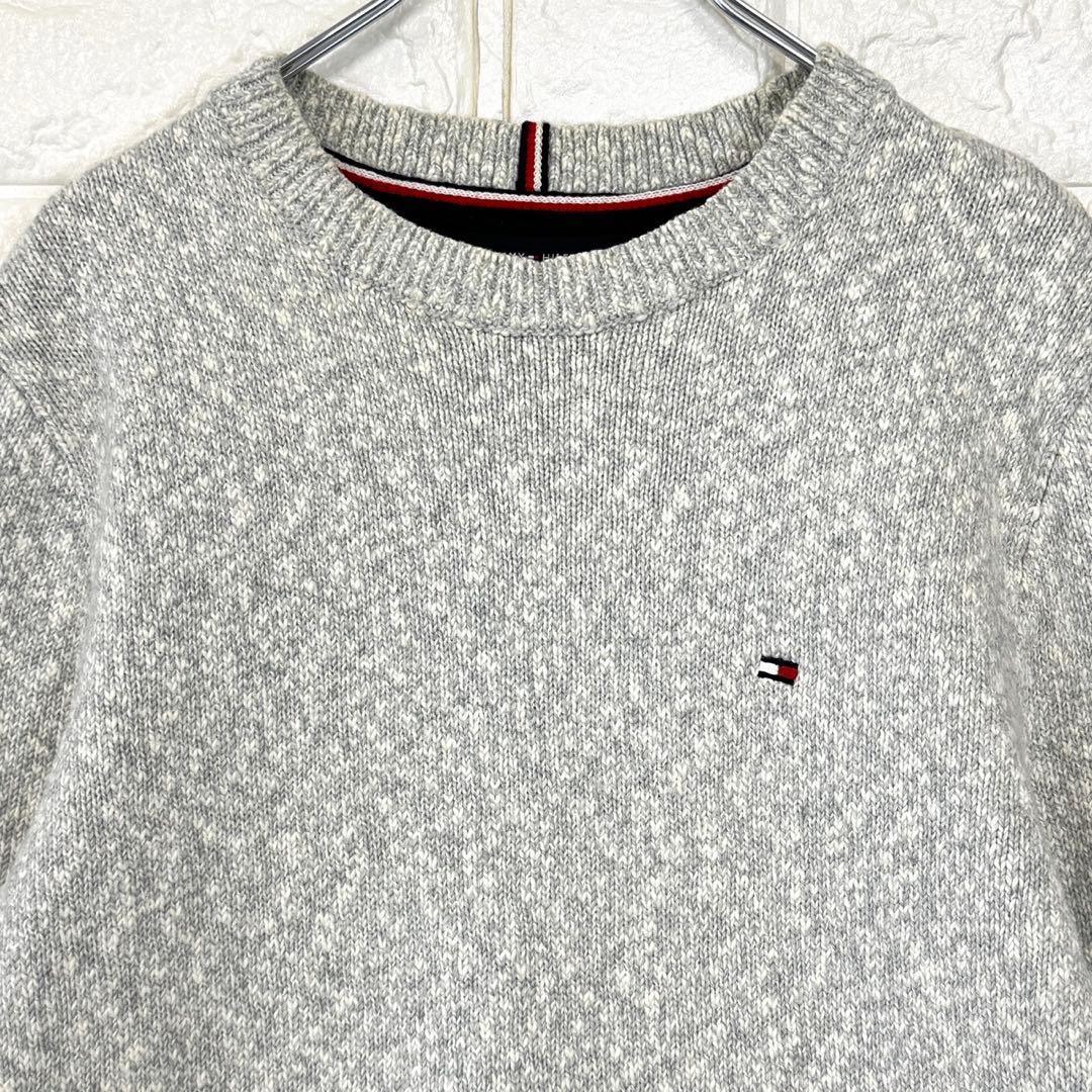 トミーヒルフィガー/XS/グレー/ミックス/ニットプルオーバー/長袖/ロゴ/春秋 — image 2