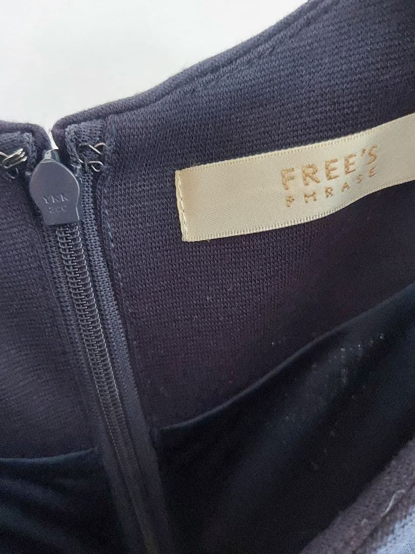 FREE'S　ネイビー 半袖レース　ワンピース — image 4
