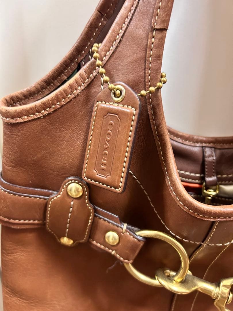 Vintage COACH レザー ハンドバッグ ブラウン — image 2