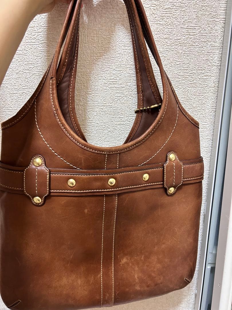 Vintage COACH レザー ハンドバッグ ブラウン — image 4