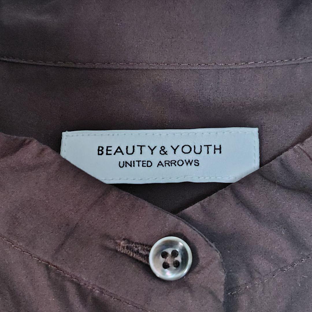 BEAUTY&YOUTH コットンシャツワンピース ブラウン L 大きめ 羽織 — image 5