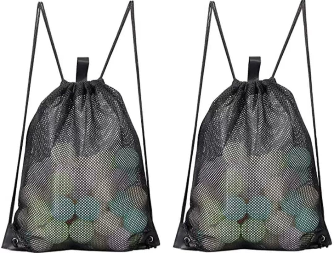 【幅広いスタイルに合わせやすい♡】 メッシュ ドローストリングバッグ　ブラック — image 5