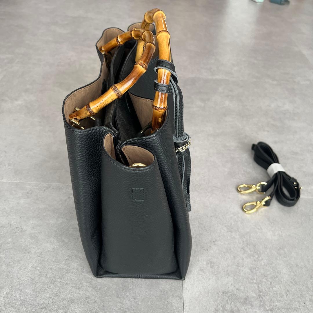 ROPE バンブーハンドル トートバッグ 合皮 — image 3