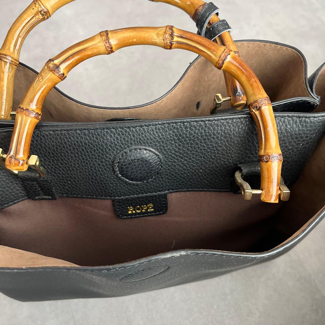 ROPE バンブーハンドル トートバッグ 合皮 — image 4