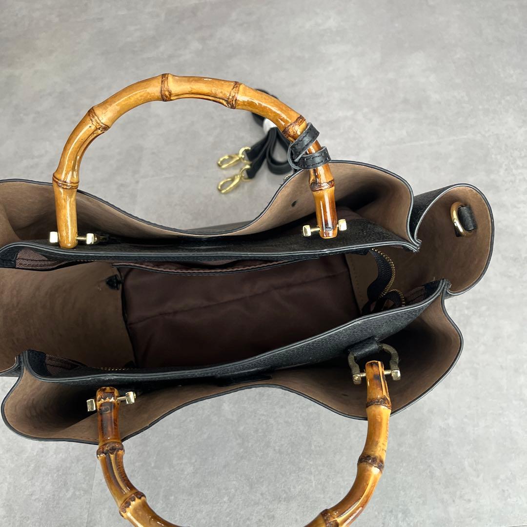 ROPE バンブーハンドル トートバッグ 合皮 — image 5