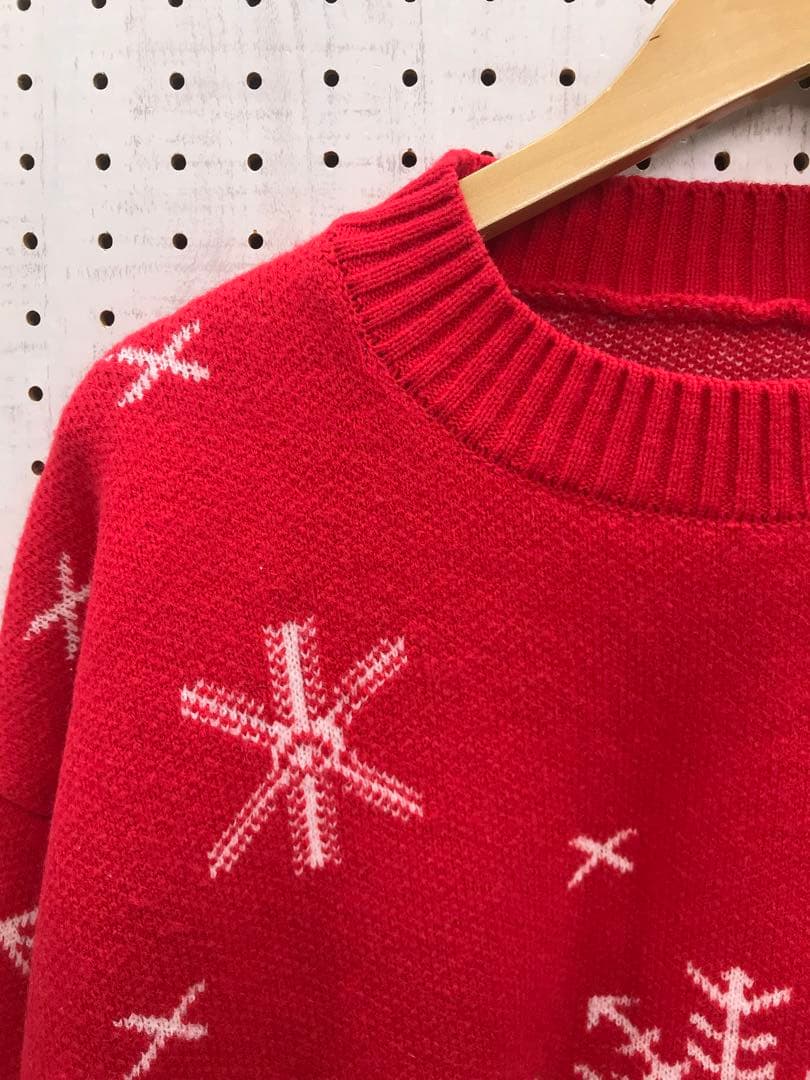 アメカジ カントリー アウトドア 古着 シカ刺繍 ノルディック 雪柄 ニット — image 4