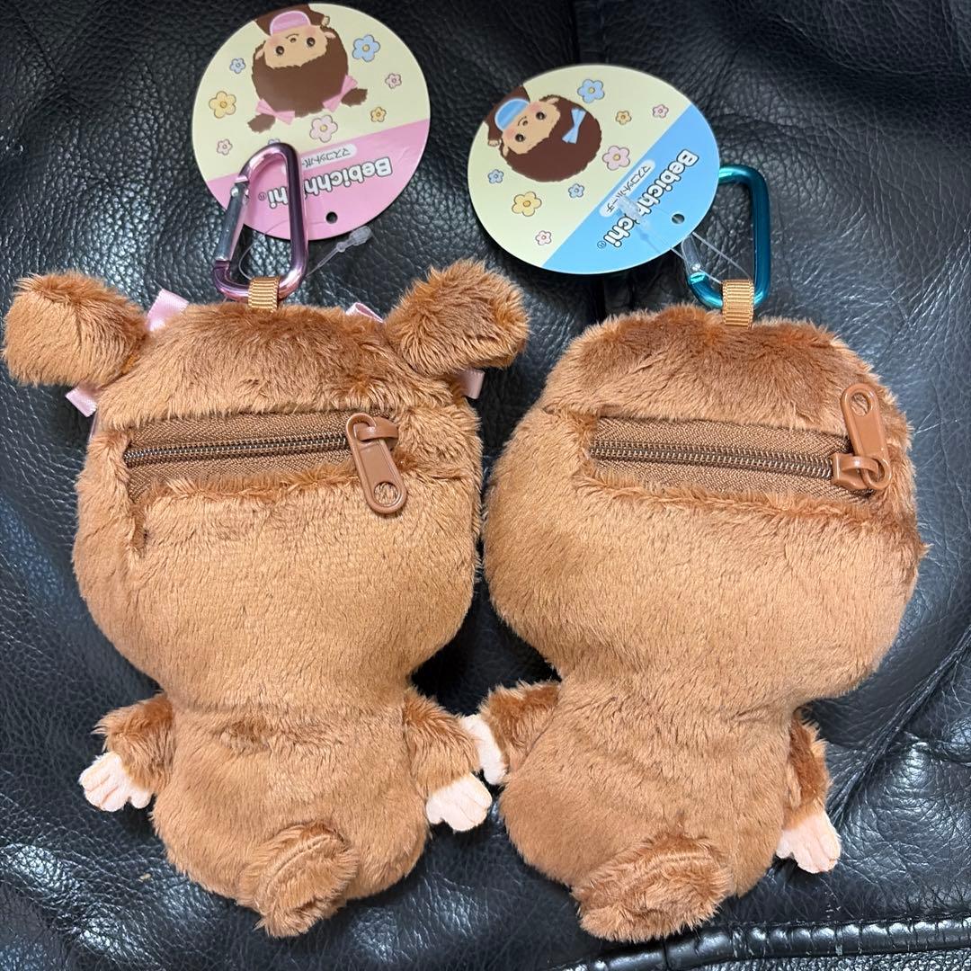早い者勝ち！新品♡モンチッチ♡ベビチッチ♡カラビナ付マスコットポーチ♡2点セット — image 2