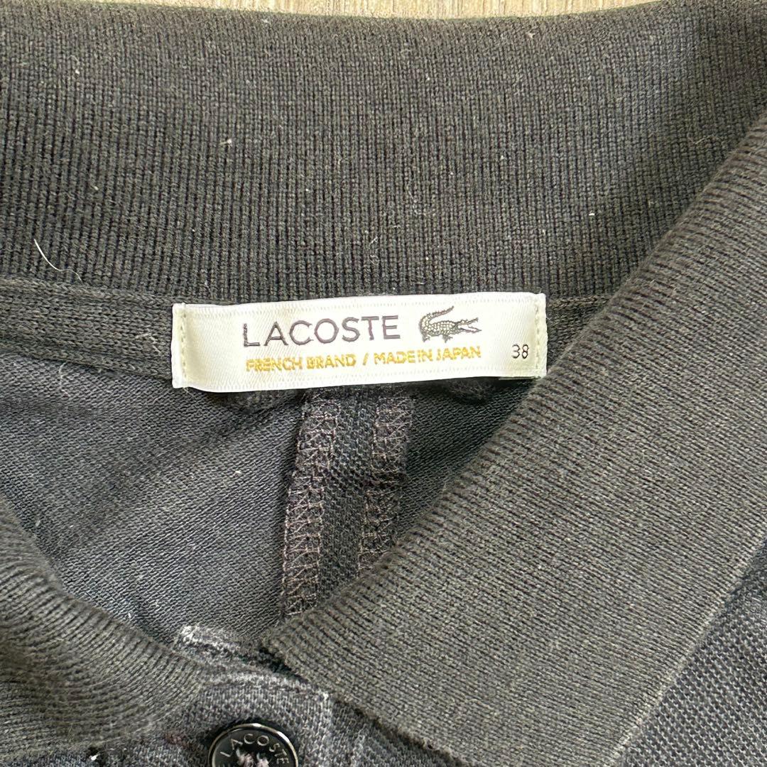 LACOSTE 鹿の子 ノースリーブ ポロワンピース ブラック サイズ38 — image 5