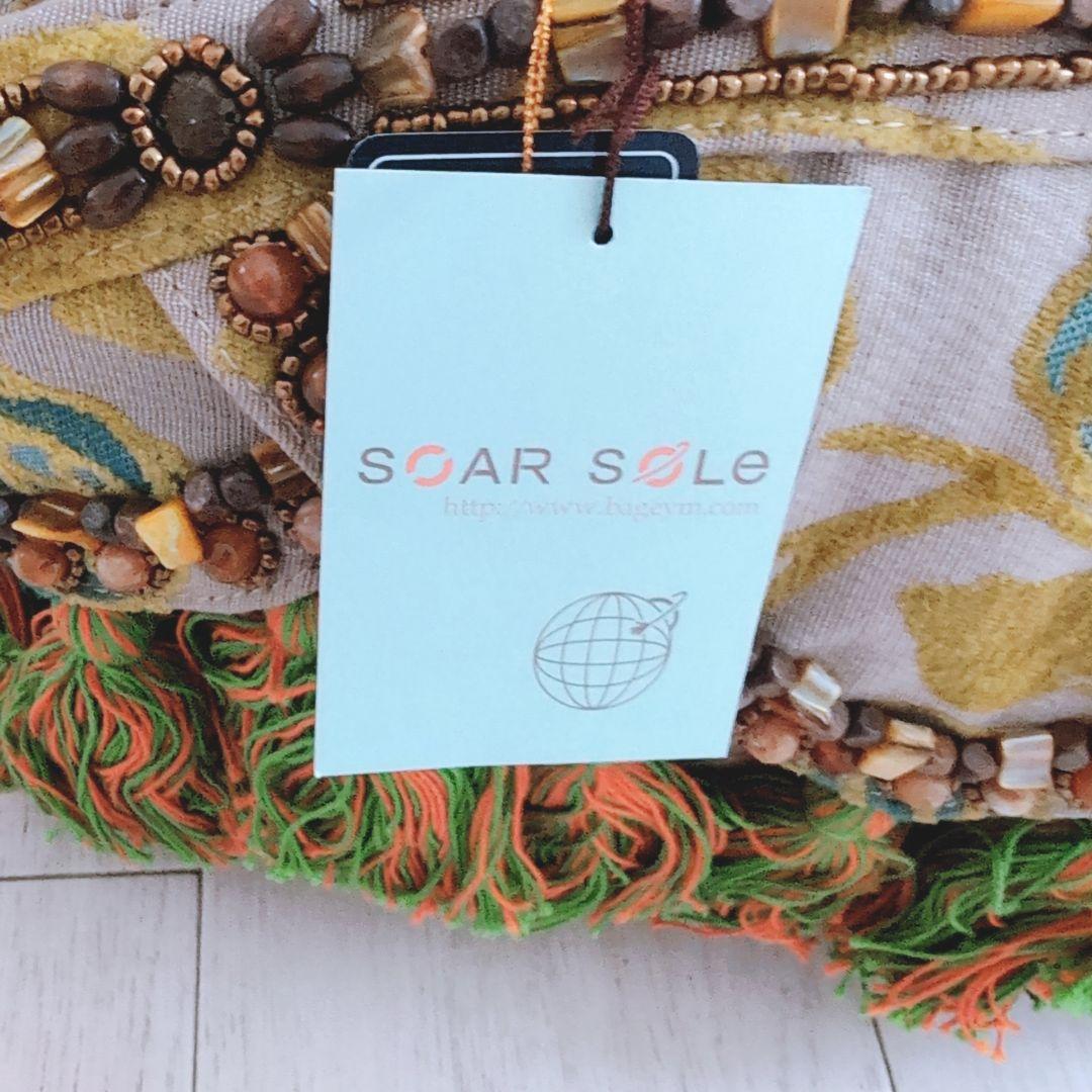 【新品】SOAR SOLe ソアソウル かごバッグ カラフル　グリーン　フリンジ — image 5