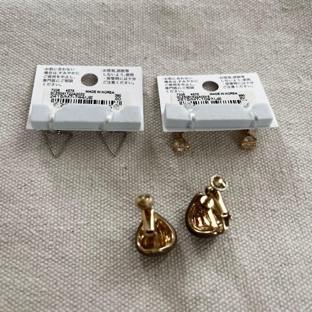 ノンホールピアス　イヤリングセット　アクセサリー　ゴールド　シルバー — image 2