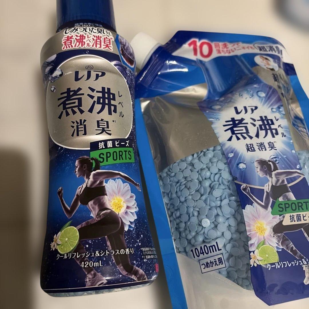 レノア 煮沸レベル消臭 抗菌ビーズ SPORTS 本体＆詰替セット — image 2