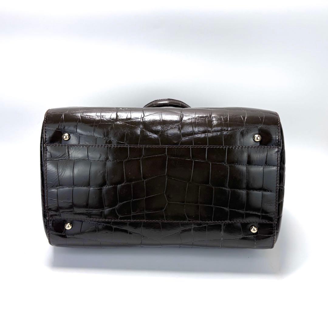 MaxMara　ハンドバッグ　ショルダー　2way　クロコダイル型押し　カーキ — image 5