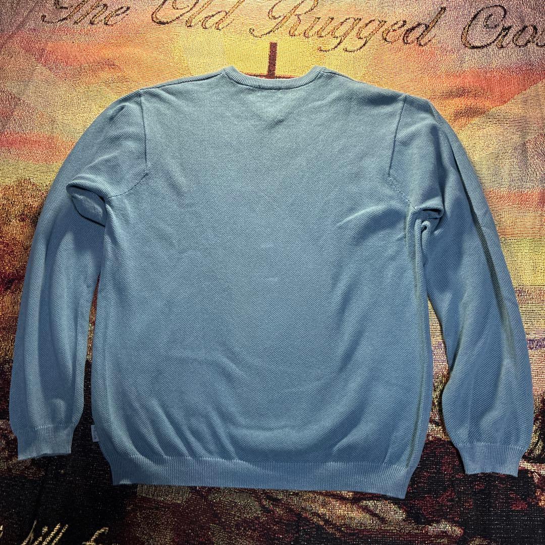 IZOD V-Neck Cotton Knit Sweater Blue — image 2