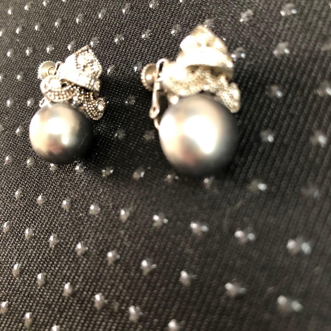 リボン、パールモチーフ イヤリング — image 3