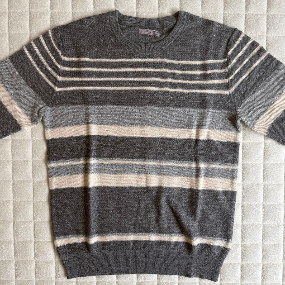 新品✨ DoCLASSE コットン マルチボーダー クールネック 長袖 M — image 5