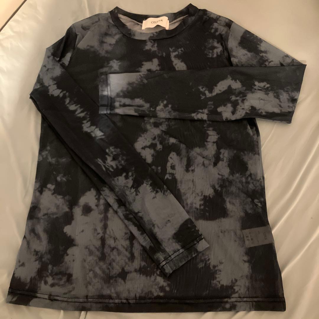 CELENA BEATS 長袖 シアー タイダイ トップス S — image 3