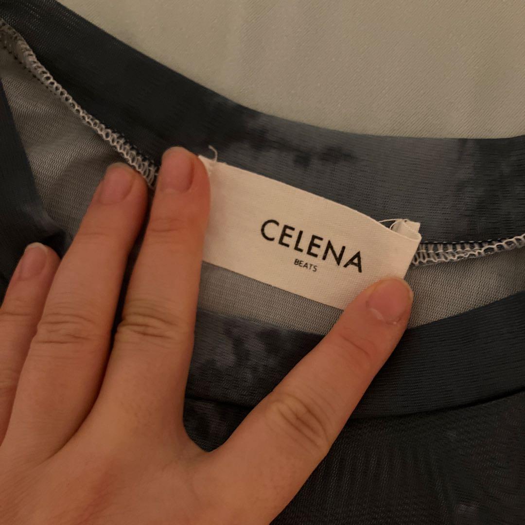 CELENA BEATS 長袖 シアー タイダイ トップス S — image 4
