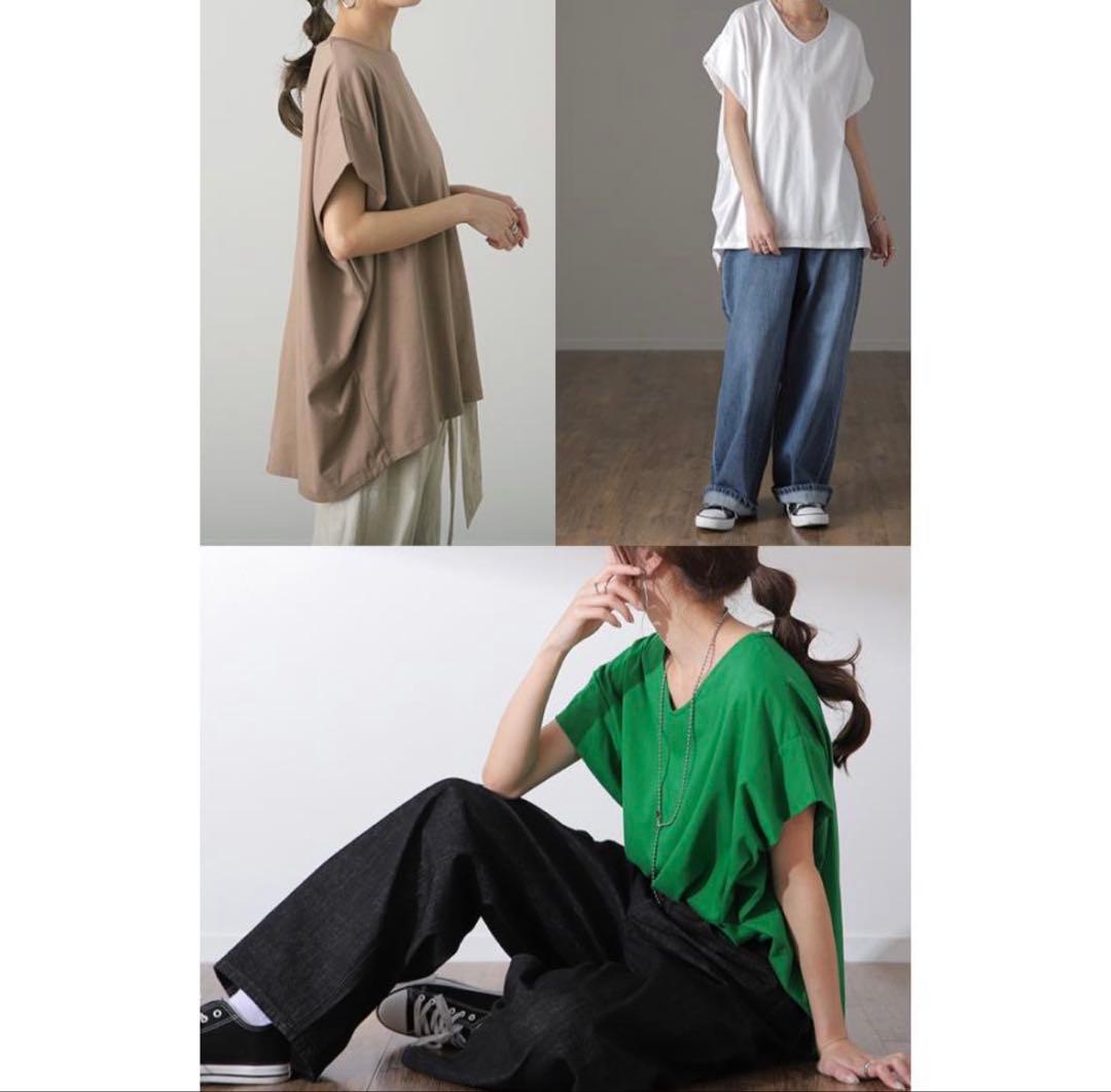 HUG.U 半袖 Tシャツ Uネック　グリーン — image 3
