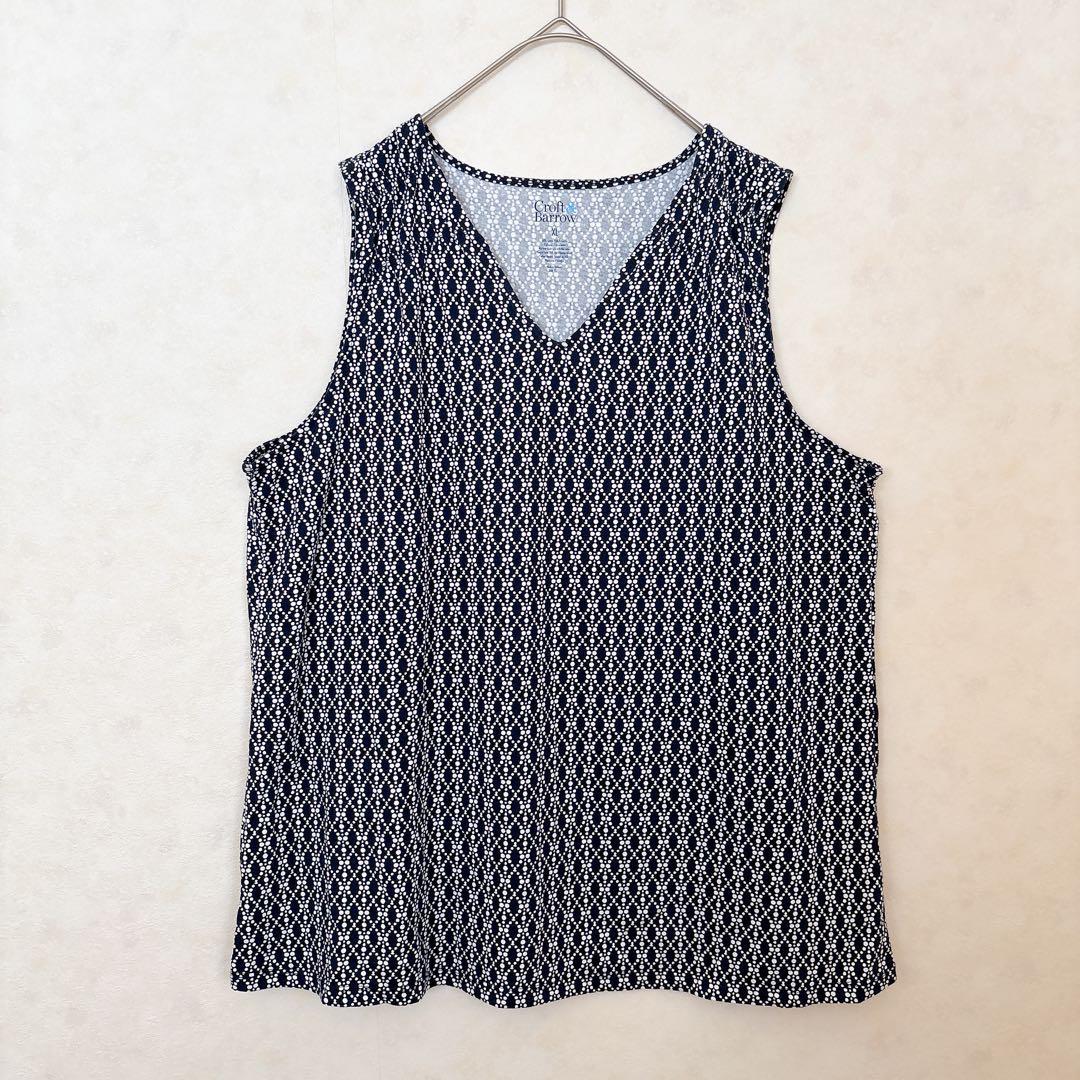 美品✨Croft & Barrow 【XL 】ノースリーブトップス　ネイビー — image 3