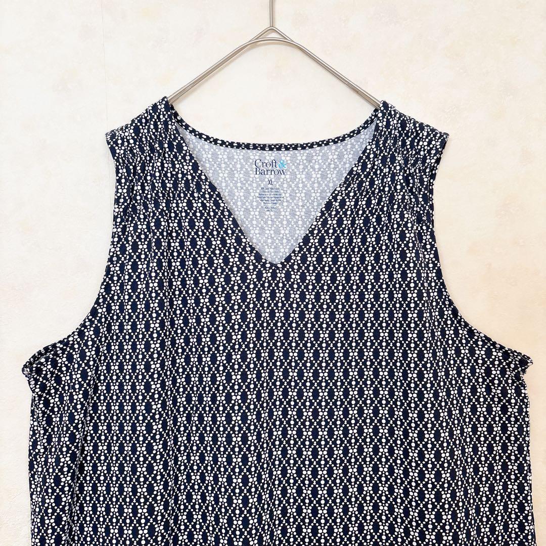 美品✨Croft & Barrow 【XL 】ノースリーブトップス　ネイビー — image 4