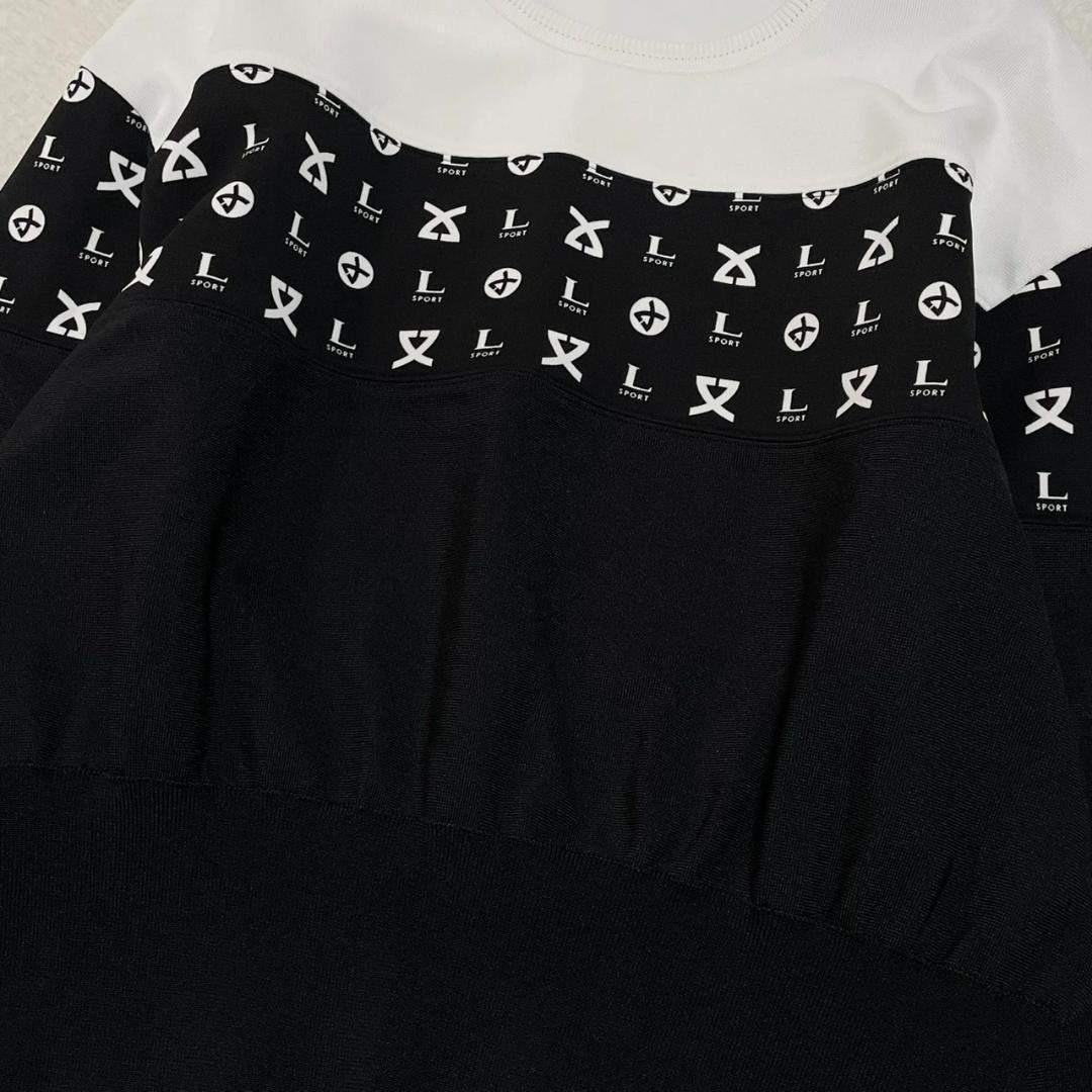 近年✨美品 レオナール モノグラム切替ニット ロゴ バイカラー 手洗い◎ XL — image 4