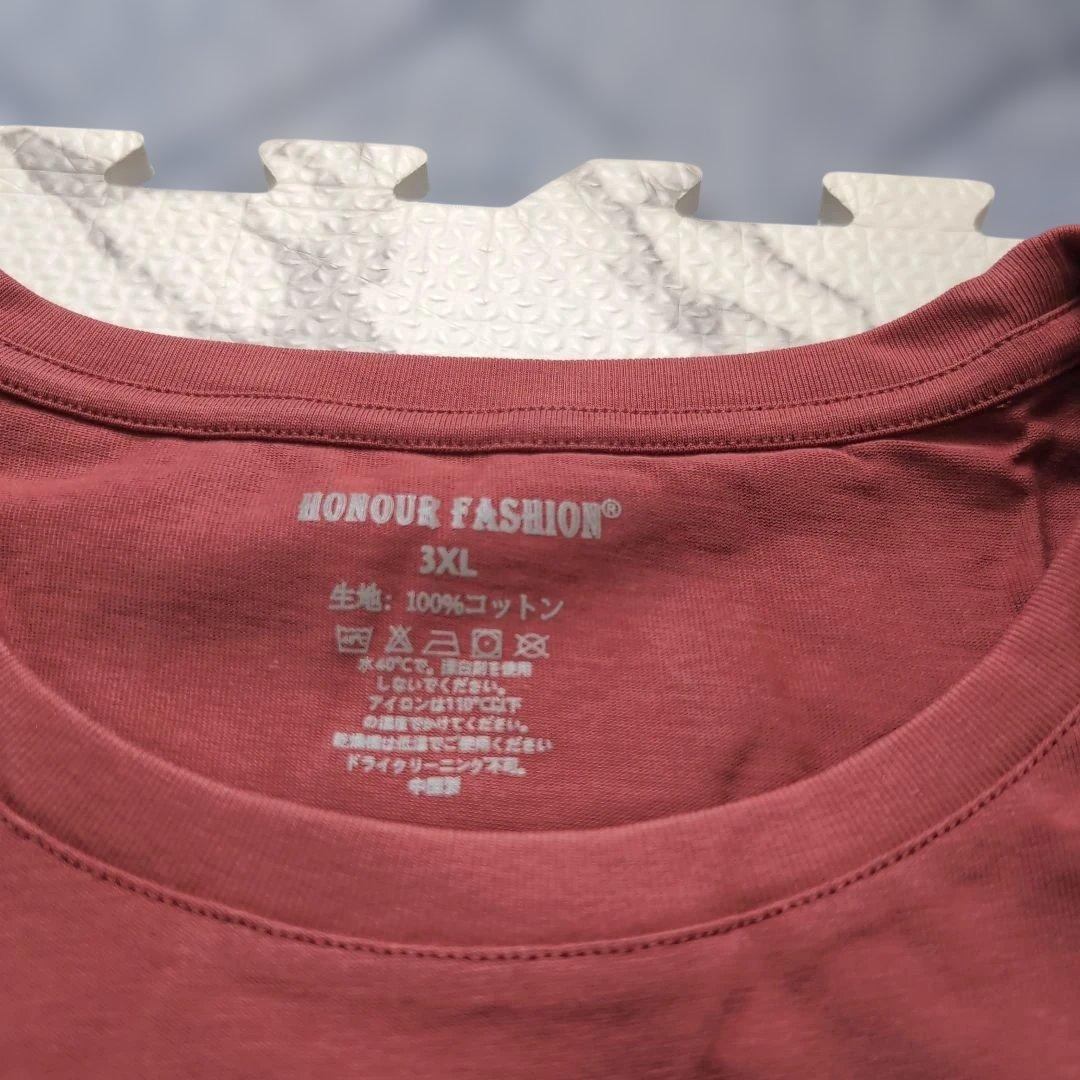 【3XLサイズ】HONOUR FASHION 長袖カットソー レッド コットン — image 3
