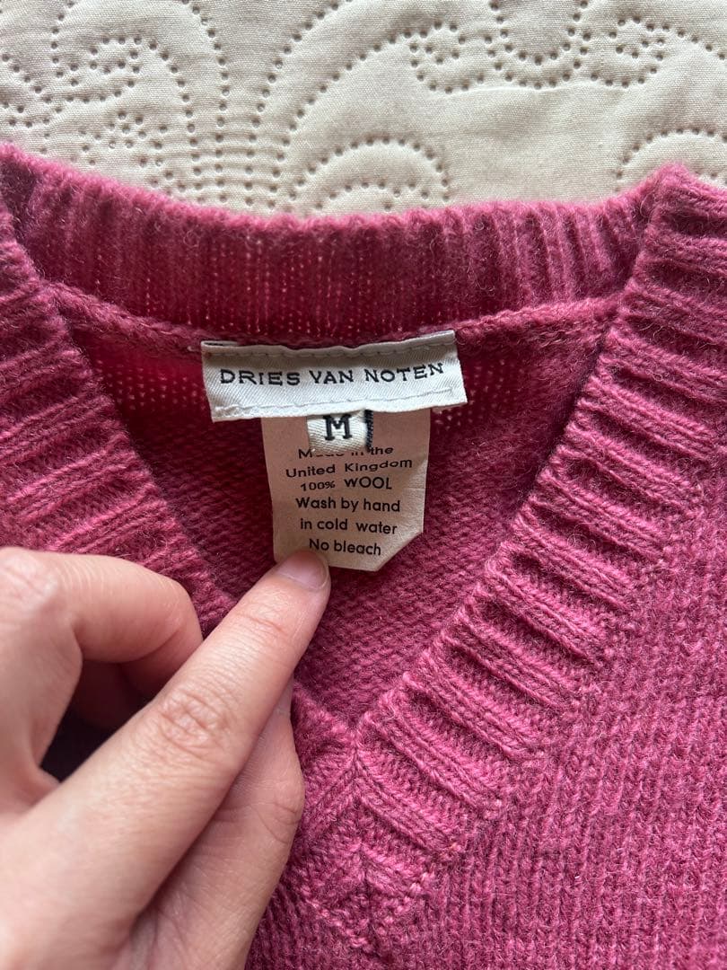 希少　平成DRIES VAN NOTEN ウールニット セーター ピンク M — image 2