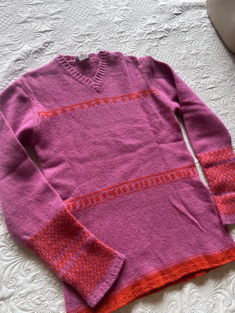 希少　平成DRIES VAN NOTEN ウールニット セーター ピンク M — image 3
