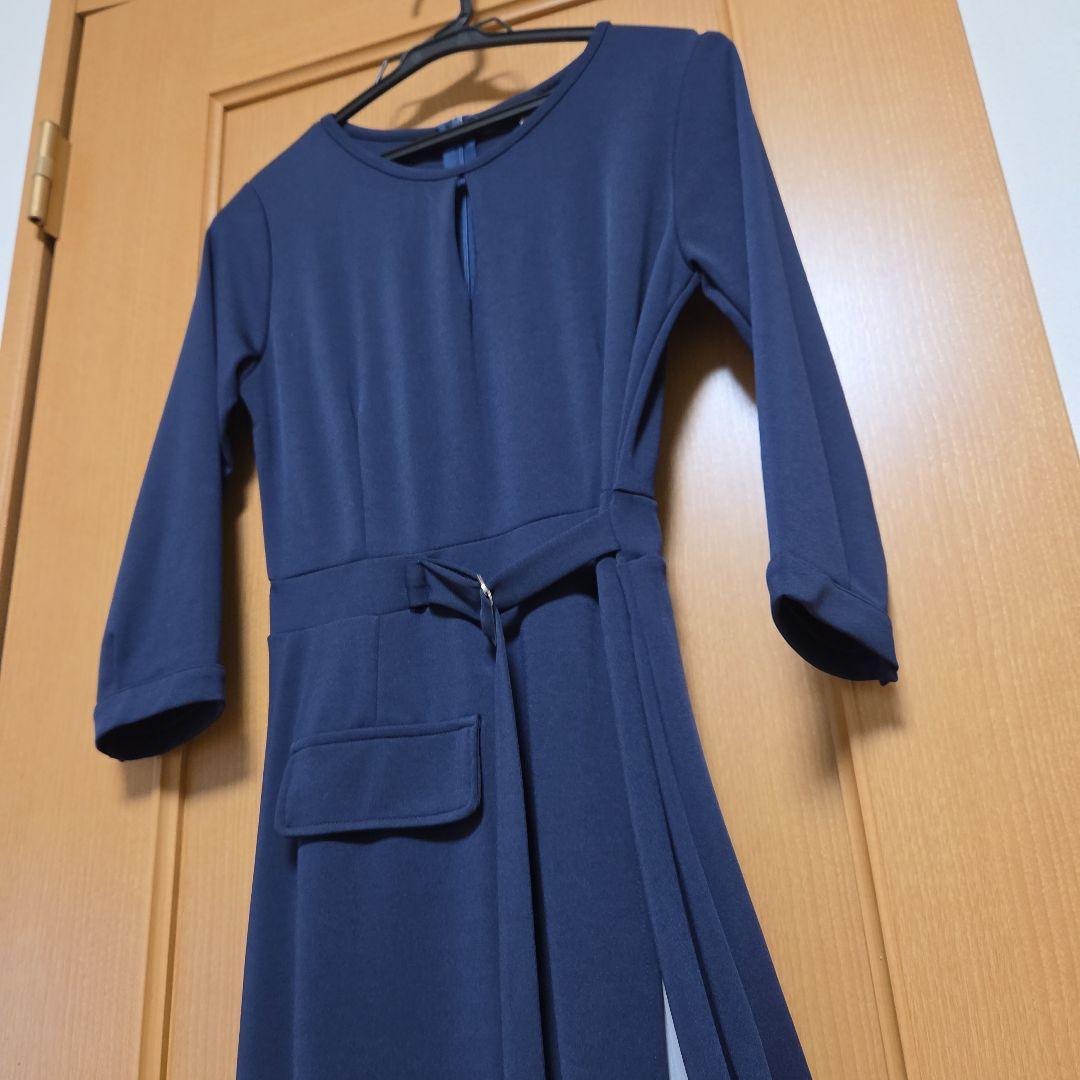 ネイビー　七分袖ワンピース 　M — image 2