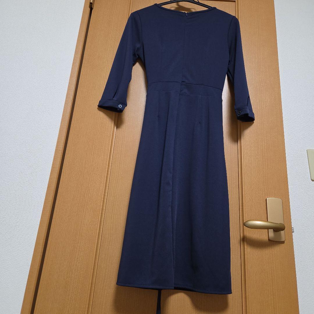 ネイビー　七分袖ワンピース 　M — image 4