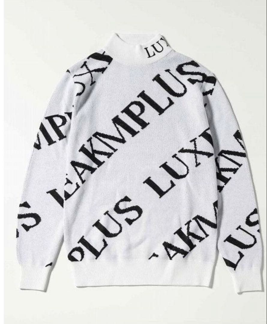 新品★LUXEAKMPLUS★ゴルフ 総柄ロゴモックネックニット★ — image 3