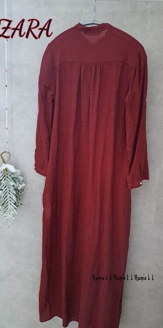 未使用ZARA スタンドカラー ロングシャツ ワンピマキシ — image 2