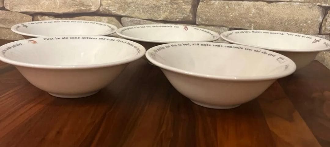 新品 ピーターラビット サラダボウル 5点セット 陶器 食器 お皿 — image 2
