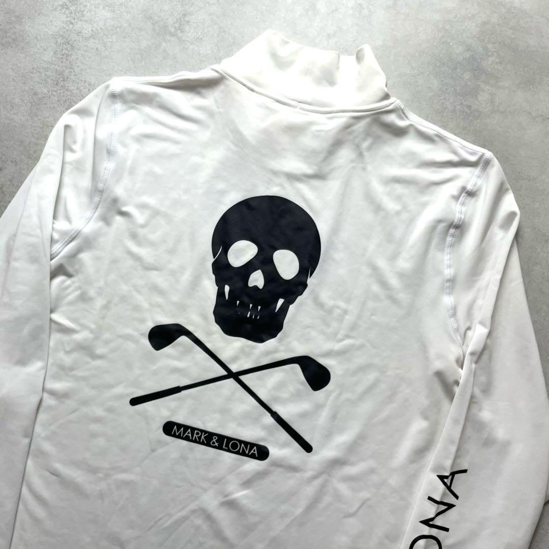 美品 MARK&LONA スカル ハイネック ゴルフ ハイストレッチシャツ M — image 2