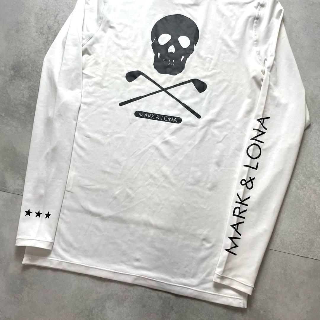 美品 MARK&LONA スカル ハイネック ゴルフ ハイストレッチシャツ M — image 3