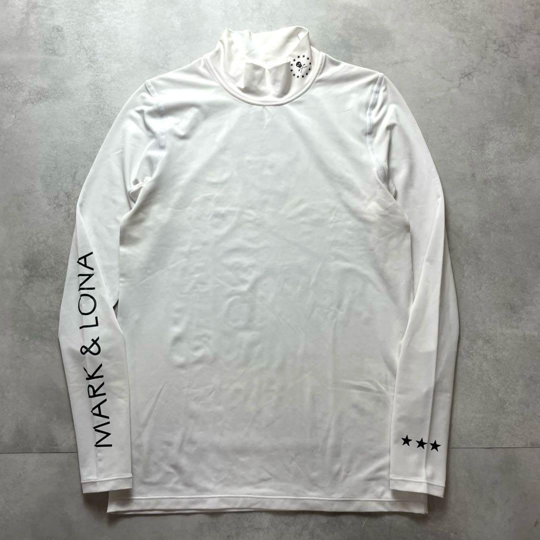 美品 MARK&LONA スカル ハイネック ゴルフ ハイストレッチシャツ M — image 4