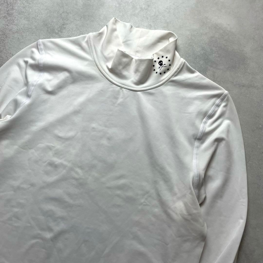 美品 MARK&LONA スカル ハイネック ゴルフ ハイストレッチシャツ M — image 5
