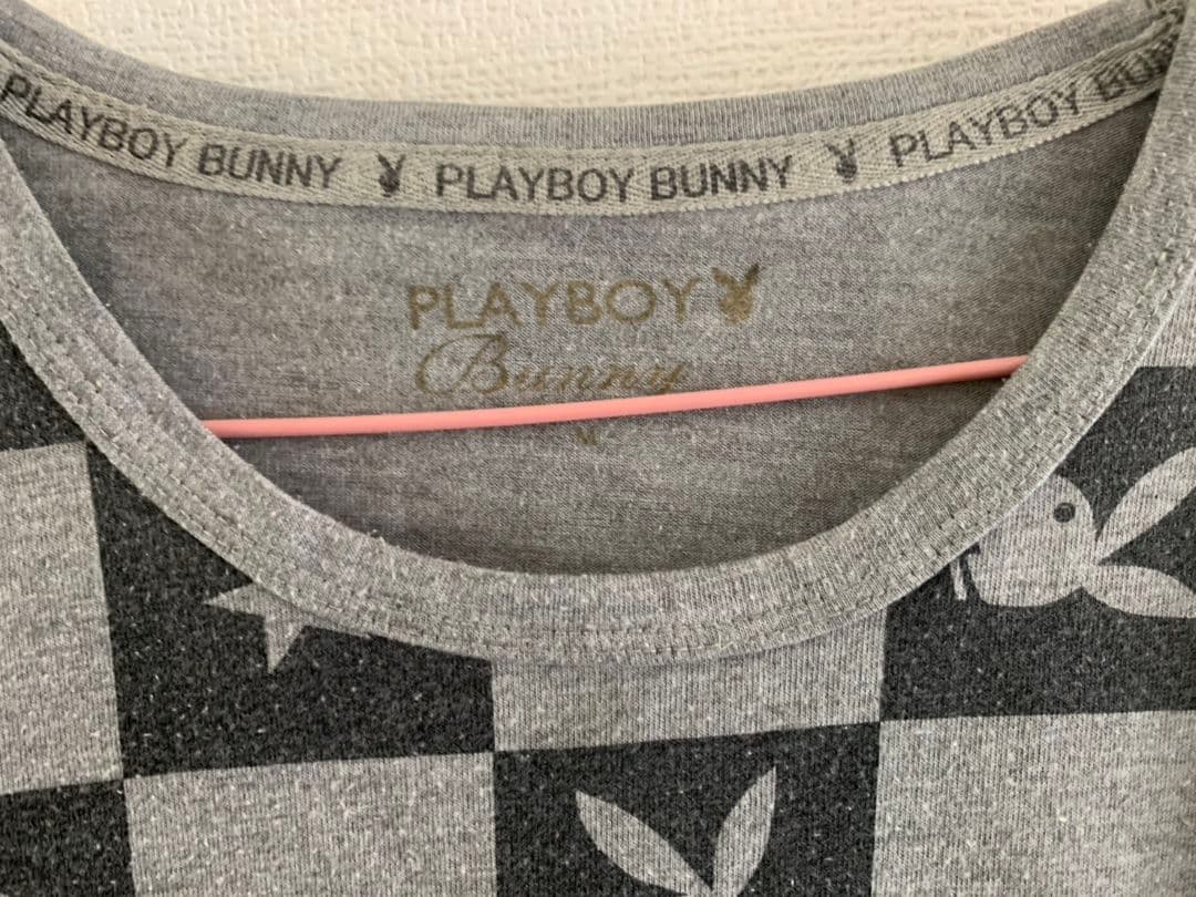 PLAYBOY Bunny 長袖 カットソー チェッカーフラッグ柄 — image 2