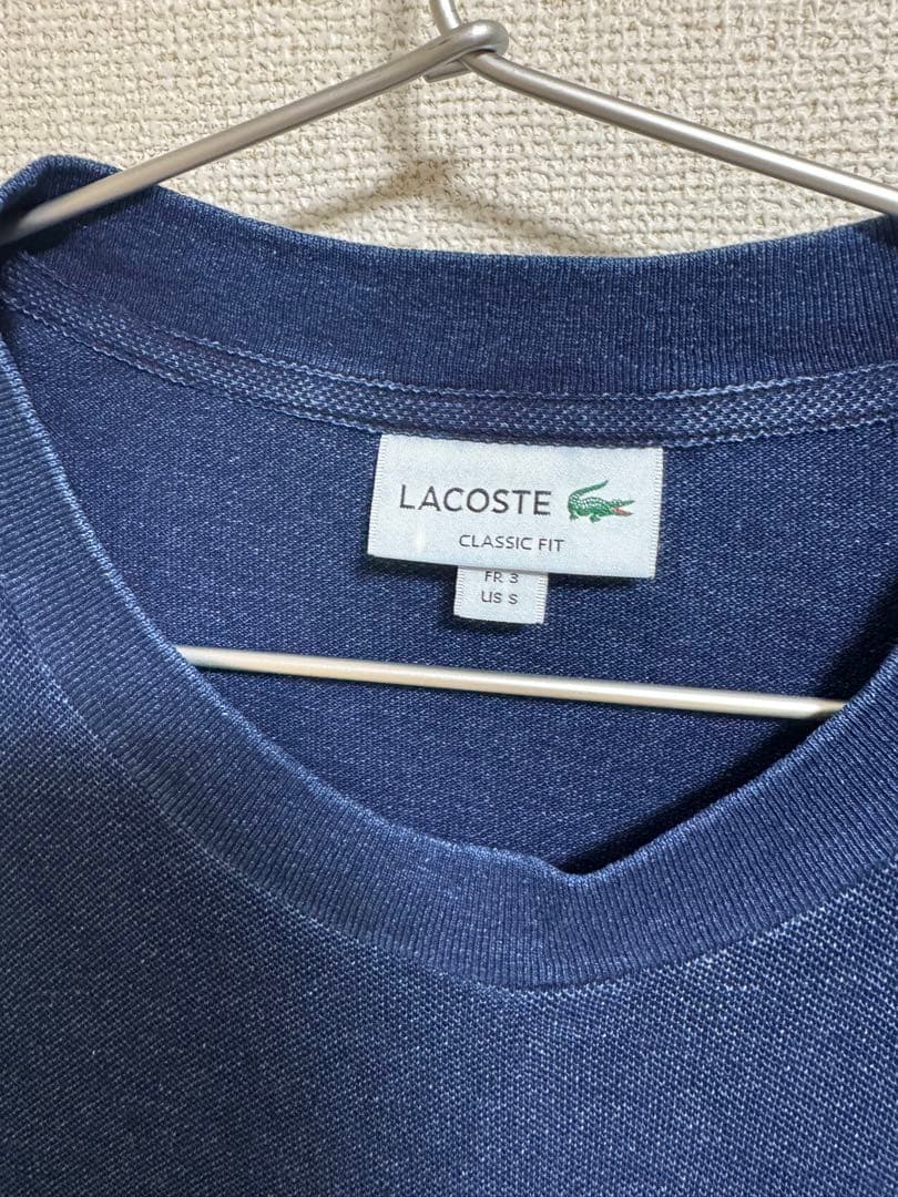 LACOSTE ラコステ Tシャツ ネイビー エンボスロゴ — image 2